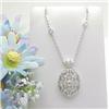 14k white gold diamond locket 1/3ct with 16" diam