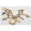 14kt yellow gold charm bracelet with gold-filled 