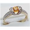 Image 1 : Lady's orange sapphire and diamond ring 10kt yell