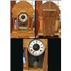 Image 1 : 24" tall wooden clock c1941.  Mirrored inserts on