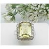 Image 1 : Lady's 14kt white gold ring with a 12.18Ct lime t