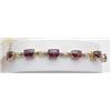 Image 1 : Lady's garnet bracelet 10kt yellow gold