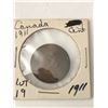 Image 1 : 1911 Canada Large Cent Nice Early Coin