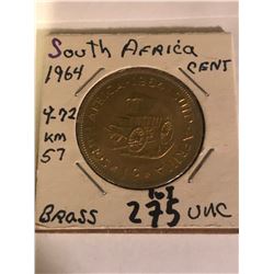 Rare 1964 South Africa Large Cent in UNC High Grade