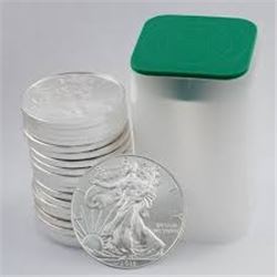 Roll of 20 Total 2011 Silver Eagles BU in Container