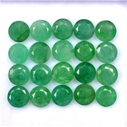Natural Emerald 5 MM Round Cut Green Loose Gemstone 100 Pieces Lot
