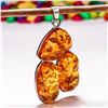 Image 2 : BALTIC AMBER GEMSTONE SILVER PLATED PENDANT JEWELRY