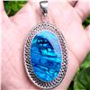 Image 1 : Abalone Shell  Antique 92.5 Sterling Silver Pendant