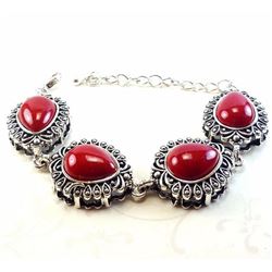 TURQUOISE GEMSTONE SILVER PLATED BRACELET ADJUSTABLE