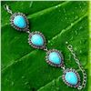 Image 1 : TURQUOISE GEMSTONE SILVER PLATED BRACELET