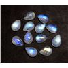 Image 1 : BLUE FIRE RAINBOW MOONSTONE 9X6 MM PEAR CABOCHON LOOSE GEMSTONE 50 PIECES LOT