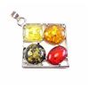 Image 1 : BALTIC AMBER GEMSTONE SILVER PLATED PENDANT JEWELRY