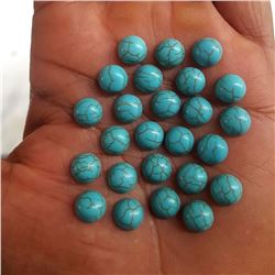 Natural Turquoise 8 MM Round Loose Cabochon Gemstone 100 Pieces Lot