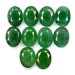 Natural Emerald 8x6 MM Oval Cut Green Loose Untreated Gemstone 20 Pieces Lot