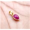 Image 1 : NATURAL PINK RUBY GEMSTONE 14 KT YELLOW GOLD HANDMADE PENDANT JEWELRY
