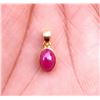 Image 2 : NATURAL PINK RUBY GEMSTONE 14 KT YELLOW GOLD HANDMADE PENDANT JEWELRY