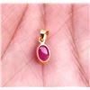 Image 4 : NATURAL PINK RUBY GEMSTONE 14 KT YELLOW GOLD HANDMADE PENDANT JEWELRY