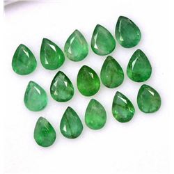 Natural Emerald 3x4 MM Pear Cut Green Loose Gemstone 100 Pieces Lot