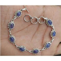 Natural Tanzanite 92.5 Sterling Silver Bracelet