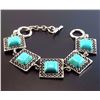 Image 1 : Turquoise Gemstone Silver Plated Handmade Bracelet