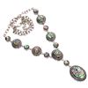 Image 2 : Abalone Shell Gemstone Silver Plated Necklace