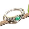 Image 1 : MALACHITE GEMSTONE SILVER PLATED  BRACELET BANGLE