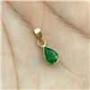 Image 1 : NATURAL GREEN EMERALD GEMSTONE 14 KT YELLOW GOLD HANDMADE PENDANT JEWELRY 2.10CT