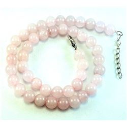 Natural Rose Quartz Gemstone 8 mm Round Beads Necklace Jewelry 16"