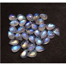 BLUE FIRE RAINBOW MOONSTONE 10X7 MM PEAR CABOCHON LOOSE GEMSTONE 50 PIECES LOT