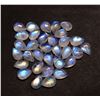 Image 1 : BLUE FIRE RAINBOW MOONSTONE 10X7 MM PEAR CABOCHON LOOSE GEMSTONE 50 PIECES LOT