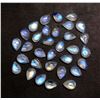 Image 2 : BLUE FIRE RAINBOW MOONSTONE 10X7 MM PEAR CABOCHON LOOSE GEMSTONE 50 PIECES LOT