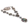 Image 3 : Abalone Shell Gemstone Silver Plated Necklace