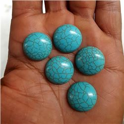 Natural Turquoise 18 MM Round Loose Cabochon Gemstone 25 Pieces Lot