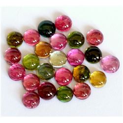 100% Natural 6 mm Multi Color Tourmaline Round Cabochon Loose Gemstone 50 Pieces Lot