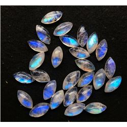 BLUE FIRE RAINBOW MOONSTONE 6X12 MM MARQUISE CABOCHON LOOSE GEMSTONE 25 PIECES LOT