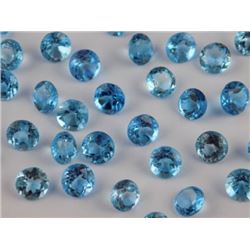 Natural Blue Topaz 5 mm Round Cut Loose Gemstone 25 Pieces Lot