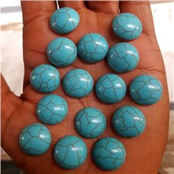 Natural Turquoise 16 MM Round Loose Cabochon Gemstone 25 Pieces Lot