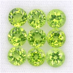Peridot Gemstone 6x6mm Round Cut Loose 15 Pieces Lot