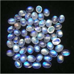 BLUE FIRE RAINBOW MOONSTONE 9X7 MM OVAL CABOCHON LOOSE GEMSTONE 50 PIECES LOT