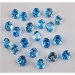Natural Blue Topaz 6 mm Round Cut Loose Gemstone 50 Pieces Lot
