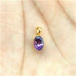 NATURAL AMETHYST GEMSTONE 14 KT YELLOW GOLD HANDMADE PENDANT JEWELRY 2.90 Cts