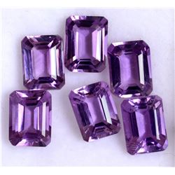 Amethyst Octagon Cut 11x9mm Loose Gemstone 6 Pieces Lot