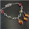 Image 2 : BALTIC AMBER GEMSTONE SILVER PLATED HANDMADE NECKLACE WITH EARRINGS