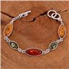 Image 1 : BALTIC AMBER GEMSTONE SILVER PLATED HANDMADE BRACELET