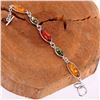 Image 2 : BALTIC AMBER GEMSTONE SILVER PLATED HANDMADE BRACELET