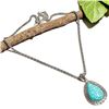 Image 2 : BLUE TURQUOISE  GEMSTONE SILVER PLATED PENDANT