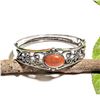 Image 1 : SANDSTONE GEMSTONE SILVER PLATED  BRACELET BANGLE
