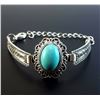 Image 1 : Turquoise Gemstone Silver Plated Handmade Bracelet