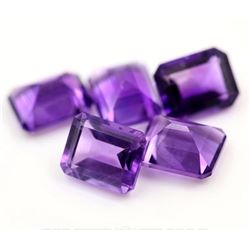 Amethyst Octagon Cut 12x10mm Loose Gemstone 6 Pieces Lot