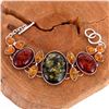Image 1 : BALTIC AMBER GEMSTONE SILVER PLATED HANDMADE BRACELET